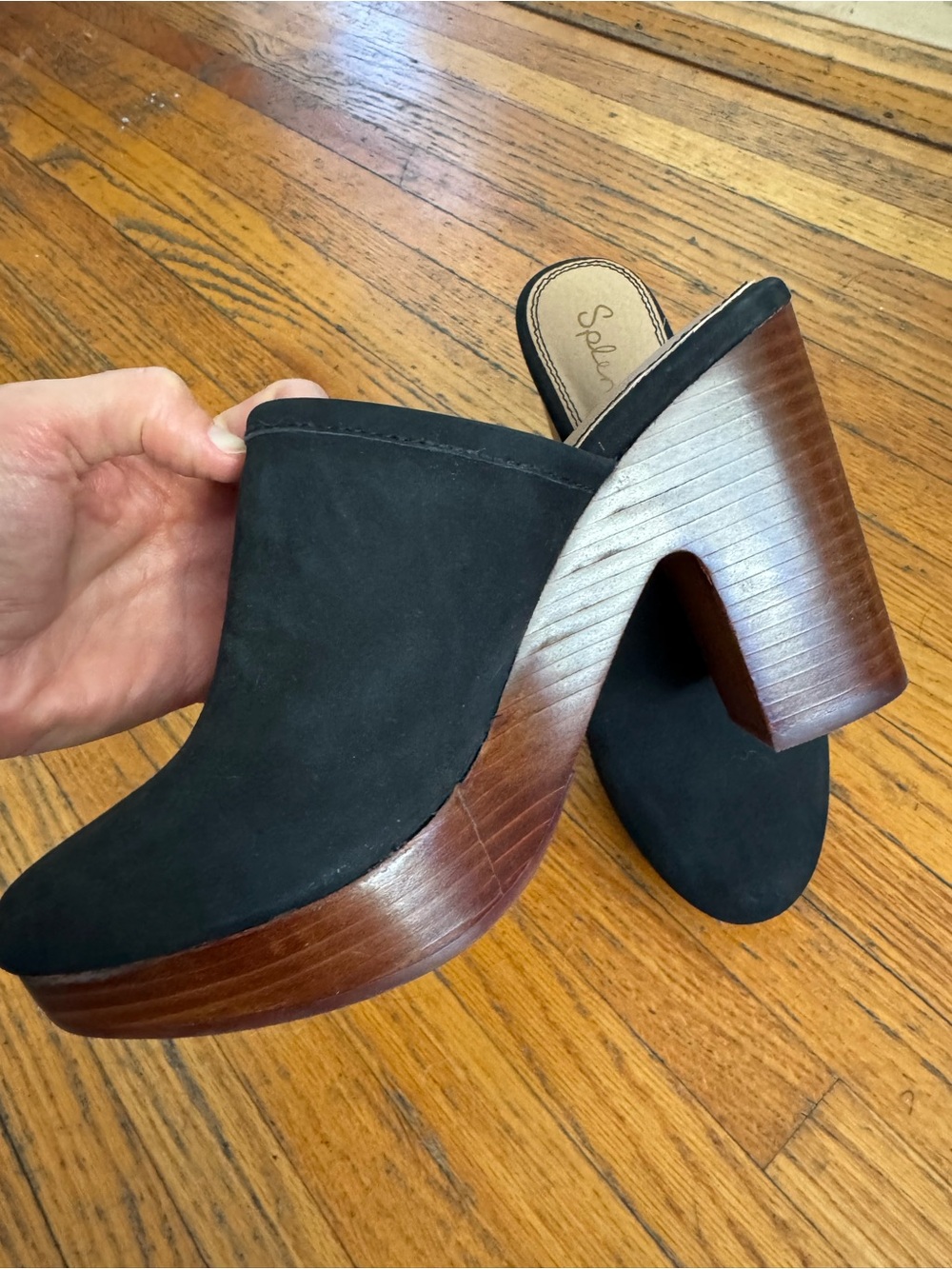 Splendid Black Suede Platform Mule - Women's Slip-On Heels